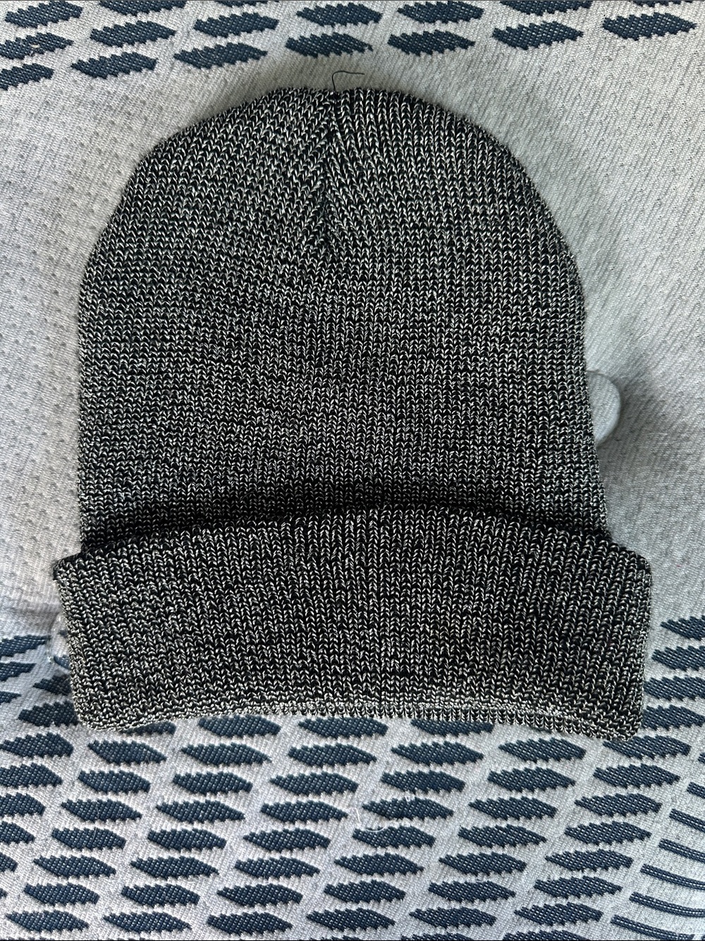 David and Young Black and White Marled Knit Beanie